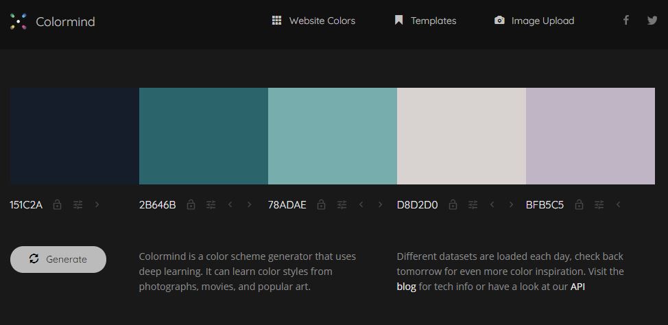 Color Palette Generated via colormind.io