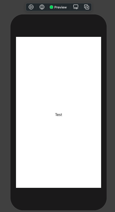 Initial App Preview with Test Text